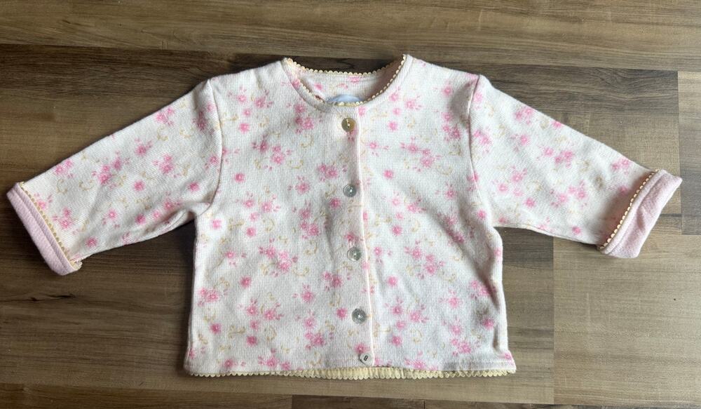 Jacadi Baby Floral Button Sweater Size 6 months